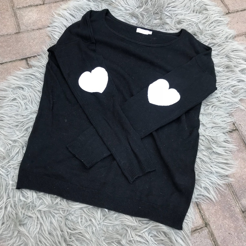 Heart on sleeve elbow heart patch top